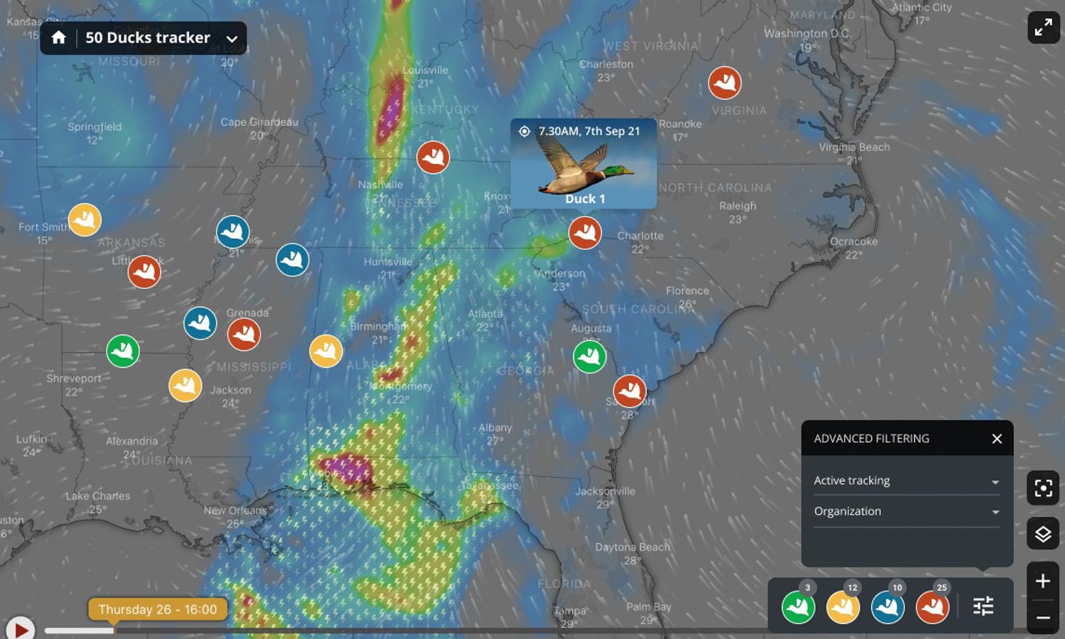 Live Stream Duck Tracker Waterfowl Migration Map